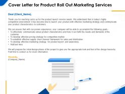 Cover letter for product roll out marketing services ppt powerpoint gallery styles