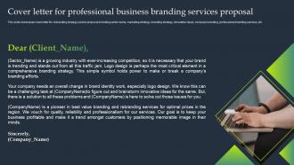 Cover Letter For Professional Business Branding Services Proposal Ppt Slides Background Images