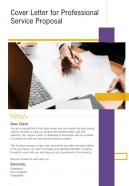 Cover Letter For Professional Service Proposal One Pager Sample Example Document