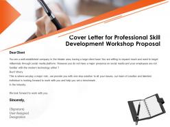 Cover letter for professional skill development workshop proposal modern technology ppt presentation slide