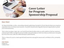 Cover letter for program sponsorship proposal ppt powerpoint presentation file files