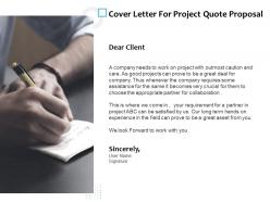 Cover letter for project quote proposal ppt powerpoint presentation file grid