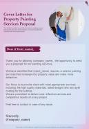 Cover Letter For Property Painting Services Proposal One Pager Sample Example Document