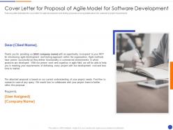 Cover letter for proposal of agile model for software development proposal of agile model for software development