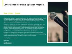 Cover letter for public speaker proposal ppt powerpoint presentation summary images