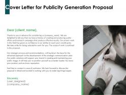 Cover letter for publicity generation proposal ppt powerpoint presentation infographics show