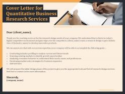 Cover letter for quantitative business research services ppt model
