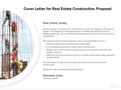 Cover letter for real estate construction proposal ppt powerpoint presentation pictures grid