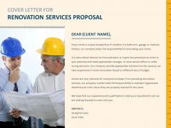 Cover Letter For Renovation Services Proposal Qualifications Ppt Presentation Slides
