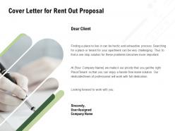 Cover Letter For Rent Out Proposal Ppt Powerpoint Presentation Model Ideas