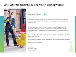 Cover letter for residential building window cleaning proposal ppt themes icons