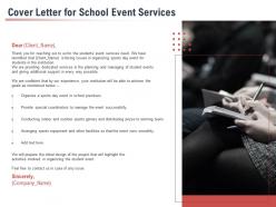 Cover letter for school event services ppt powerpoint presentation slides background designs