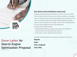 Cover letter for search engine optimization proposal ppt powerpoint presentation good
