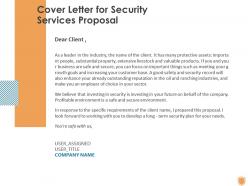 Cover letter for security services proposal ppt powerpoint presentation summary sample