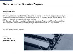 Cover letter for shuttling proposal ppt powerpoint presentation portfolio ideas