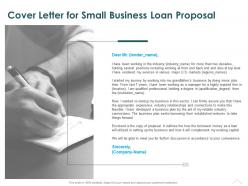 Cover letter for small business loan proposal ppt powerpoint presentation inspiration