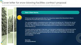 Cover Letter For Snow Blowing Facilities Contract Proposal Ppt Icon Graphics Example