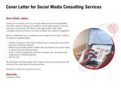 Cover letter for social media consulting services ppt powerpoint presentation model