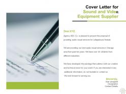 Cover letter for sound and video equipment supplier c1164 ppt powerpoint presentation