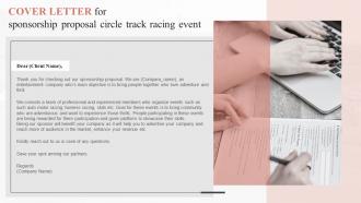 Cover Letter For Sponsorship Proposal Circle Track Racing Event Ppt Ideas
