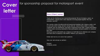 Cover Letter For Sponsorship Proposal For Motorsport Event Ppt Powerpoint Presentation Inspiration