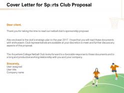 Cover letter for sports club proposal ppt powerpoint presentation gallery picture