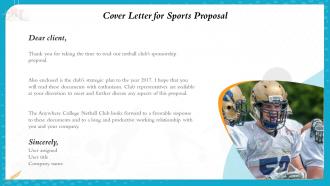 Cover letter for sports proposal ppt slides example introduction