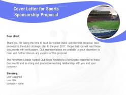 Cover letter for sports sponsorship proposal ppt powerpoint presentation styles