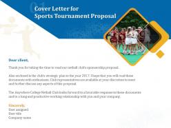 Cover letter for sports tournament proposal ppt powerpoint infographic