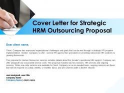 Cover letter for strategic hrm outsourcing proposal ppt infographics
