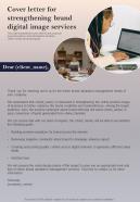 Cover Letter For Strengthening Brand Digital Image One Pager Sample Example Document