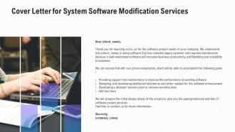 Cover letter for system software modification services ppt slides summary