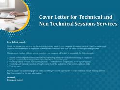 Cover letter for technical and non technical sessions services ppt file slides