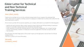 Cover letter for technical and non technical training services