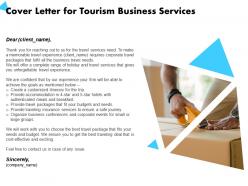 Cover letter for tourism business services accommodation ppt powerpoint presentation graphics
