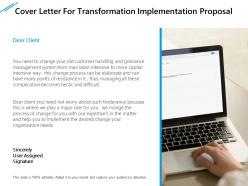 Cover letter for transformation implementation proposal ppt file formats