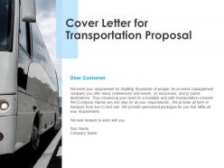 Cover letter for transportation proposal ppt powerpoint presentation styles deck