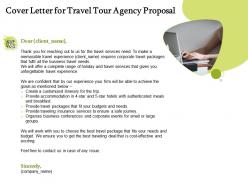 Cover Letter For Travel Tour Agency Proposal Ppt Powerpoint Presentation File Clipart Images