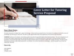 Cover letter for tutoring service proposal ppt powerpoint presentation gallery