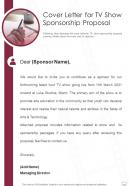 Cover Letter For TV Show Sponsorship Proposal One Pager Sample Example Document