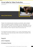 Cover Letter For Video Production One Pager Sample Example Document