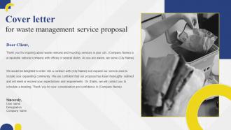 Cover Letter For Waste Management Service Proposal Ppt Outline Background Designs