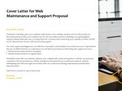 Cover letter for web maintenance and support proposal ppt powerpoint presentation gallery design