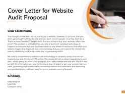 Cover letter for website audit proposal ppt powerpoint presentation visual aids slides