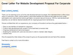 Cover letter for website development proposal for corporate ppt file topics