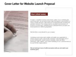 Cover letter for website launch proposal ppt powerpoint presentation outline show