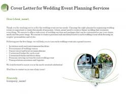 Cover Letter For Wedding Event Planning Services Ppt Model