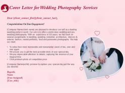 Cover letter for wedding photography services ppt powerpoint presentation outline