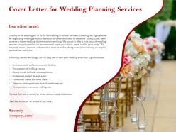 Cover letter for wedding planning services ppt powerpoint presentation gallery