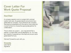 Cover letter for work quote proposal ppt powerpoint presentation infographics outfit